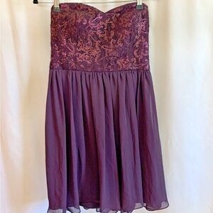 Jessica Simpson Purple Sequin Strapless Dress - Size 4 Small NWT